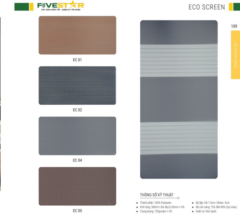 Rèm cầu vồng hãng FIVESTAR – Mã Eco Screen