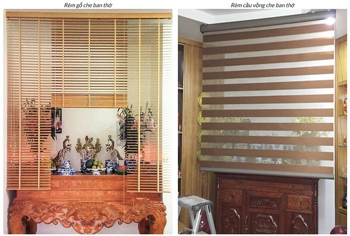 Rèm hạt gỗ che bàn thờ mã HGBM70