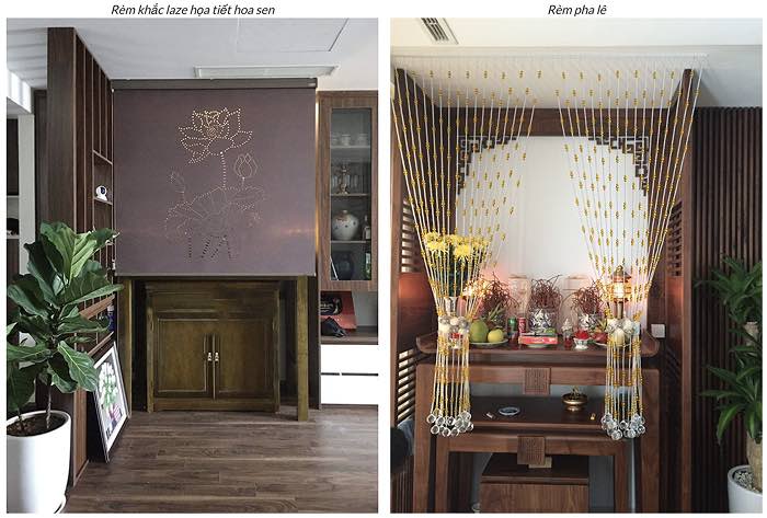 Rèm hạt gỗ che bàn thờ mã HGBM70