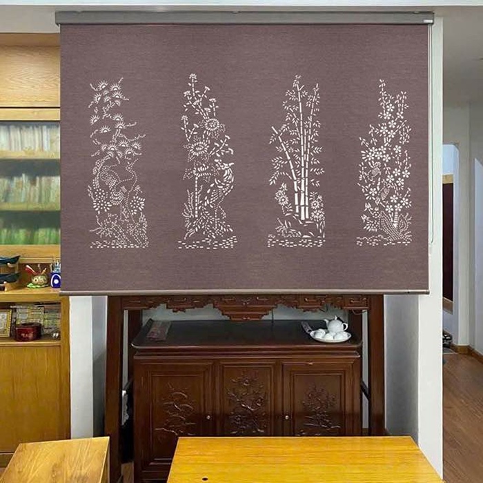 Rèm che bàn thờ khắc laser họa tiết hoa sen hãng Fivestar mã FLZ032