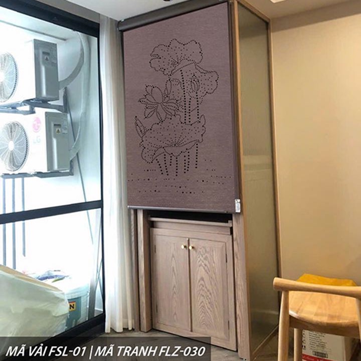 Rèm che bàn thờ khắc laser họa tiết hoa sen hãng Fivestar mã FLZ030