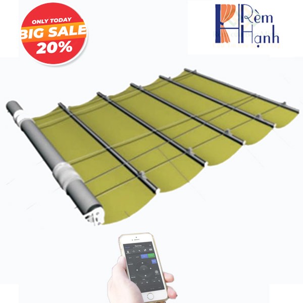 Rèm giếng trời tự động xếp lớp hệ dây cáp