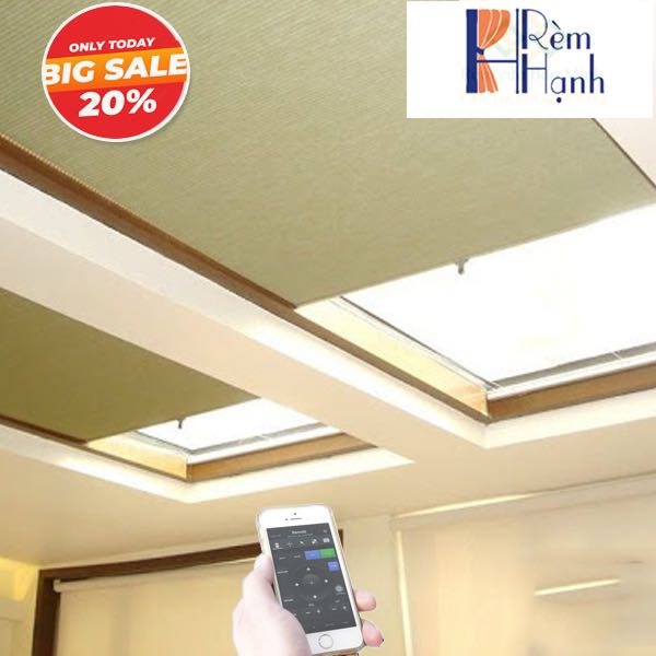Rèm trần tấm phẳng vải tổ ong tấm phẳng tự động