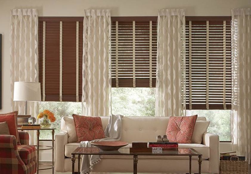 Mẫu rèm nhựa giả vân gỗ hệ 1 dây hãng Modero