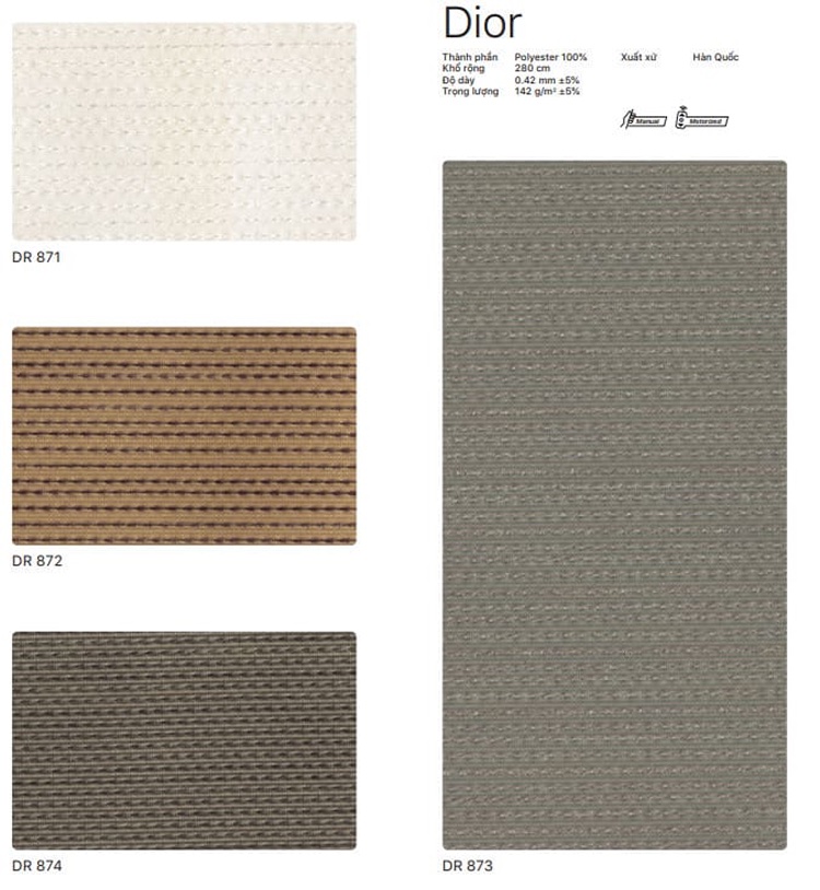 Rèm Roman Hàn Quốc đẹp hãng Modero mã Dior