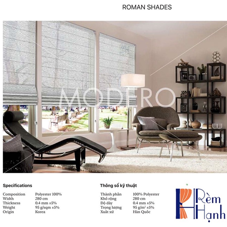 Rèm Roman Hàn Quốc đẹp hãng Modero mã Dior