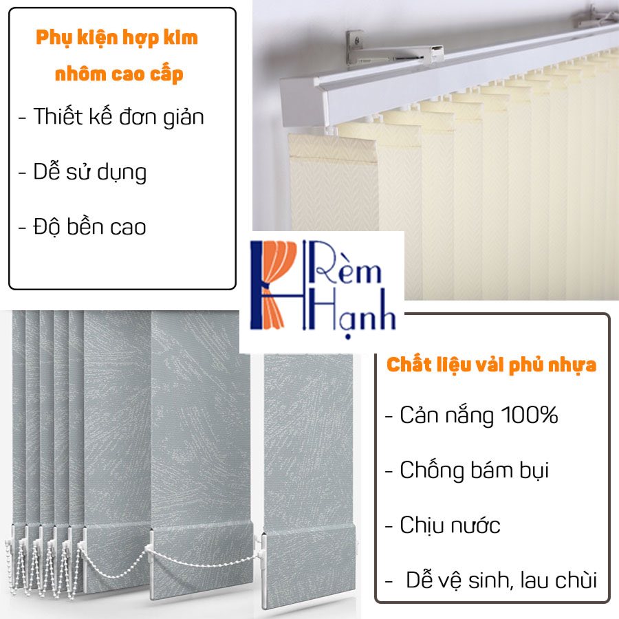 Rèm lá dọc văn phòng đẹp giá rẻ mã H02