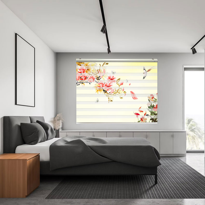 Rèm cầu vồng phòng ngủ in tranh mã RCVI-128