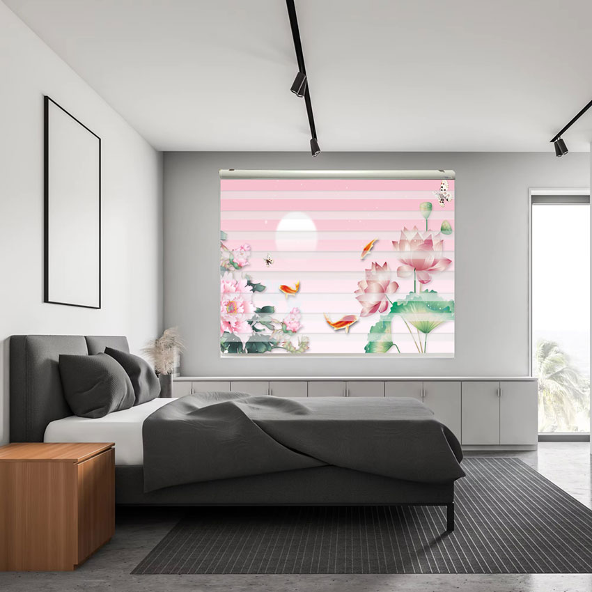 Rèm cầu vồng phòng ngủ in tranh mã RCVI-128