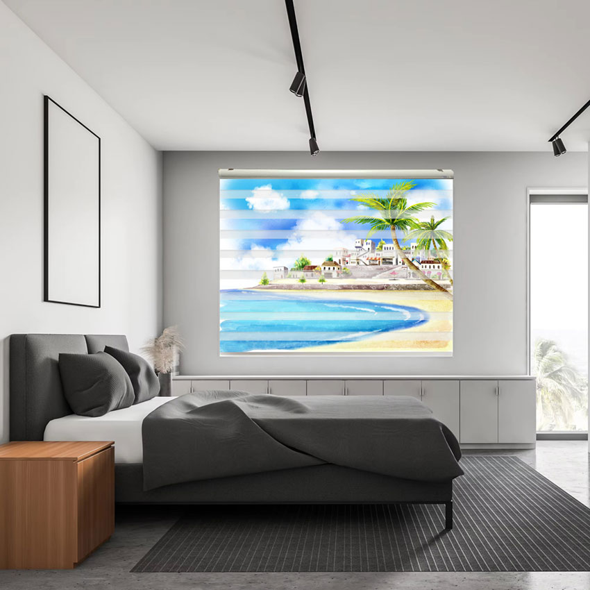 Mẫu Rèm cầu vồng giá rẻ in tranh mã RCVI-125