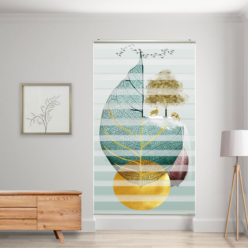 Rèm cầu vồng in tranh mã RCVI-107