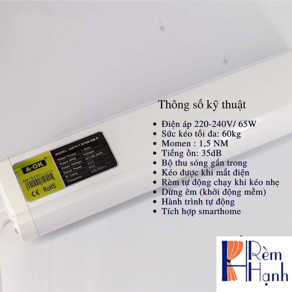 Rèm Vải Tự Động với động cơ rèm hãng AOK mã AM75
