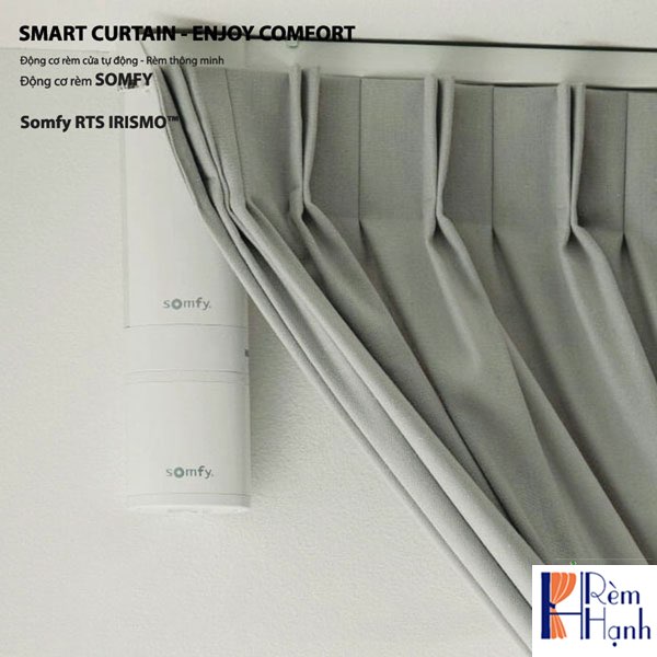 Rèm vải tự động với động cơ rèm cao cấp hãng Somfy mã Irismo Plus 50 RTS