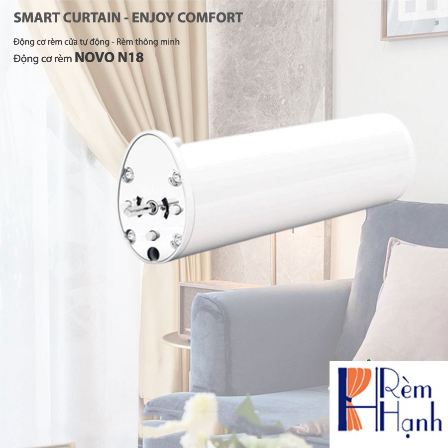 Rèm vải tự động tích hợp Motor rèm hãng Novo mã N18