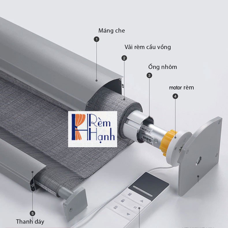 Rèm cầu vồng thông minh với motor rèm AOK AM35