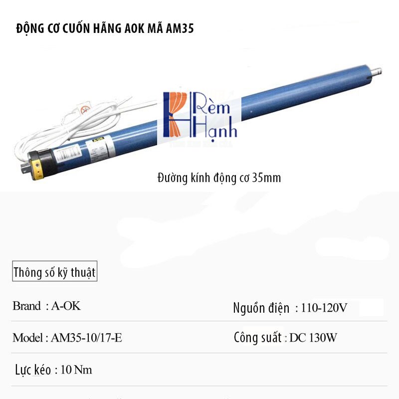 Rèm cầu vồng thông minh với motor rèm AOK AM35