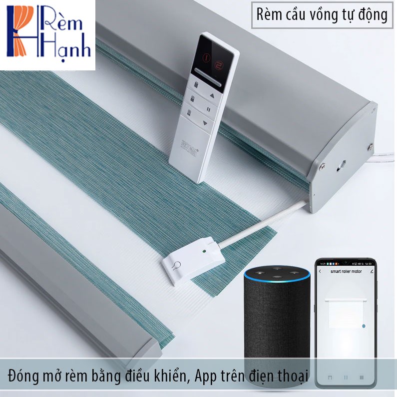 Rèm cầu vồng tự kéo với Động cơ rèm AOK AM25