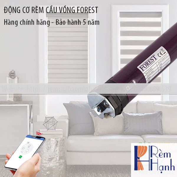 Rèm cầu vồng tự động với động cơ rèm cửa cao cấp hãng FOREST 6/20SQ