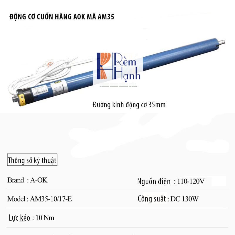 Rèm gỗ thông minh với motor rèm AOK AM35
