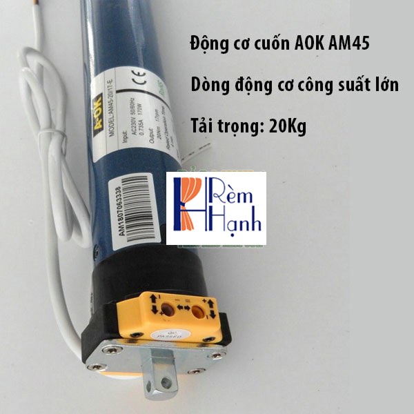 Rèm cửa gỗ điện tử kéo thả tự động với mô tơ rèm cửa AOK AM45