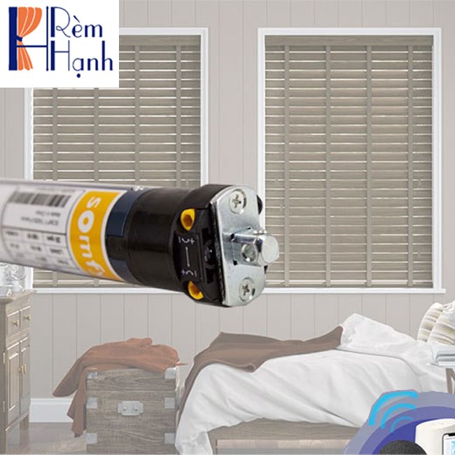 Rèm cửa gỗ tự động với động cơ rèm Somfy SONESSE 50 RTS 6/28