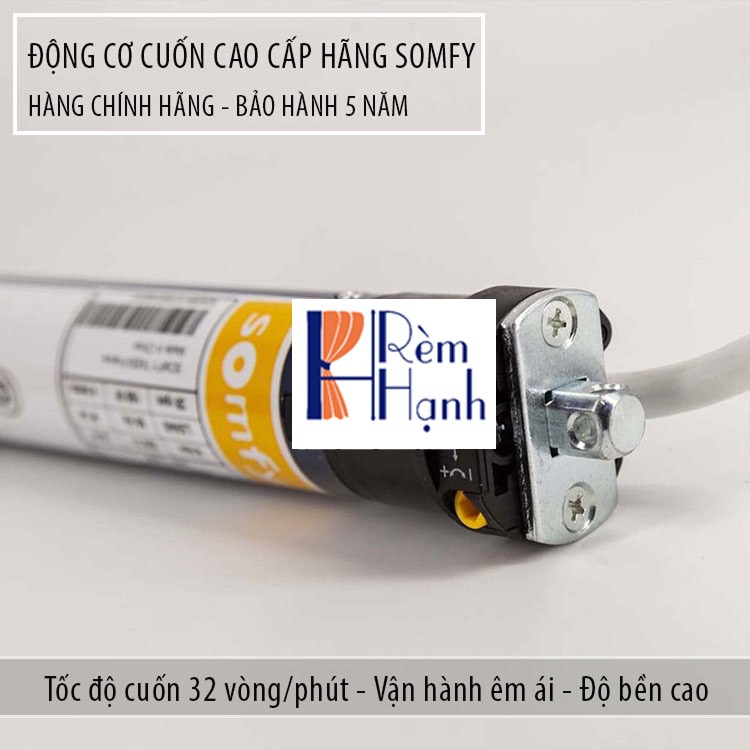 Rèm cửa gỗ tự động với động cơ rèm Somfy SONESSE 50 RTS 6/28