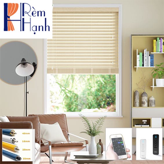 Rèm gỗ thông minh cao cấp với động cơ rèm tự động FOREST 6/20