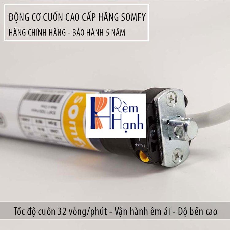Rèm cuốn tự động tích hợp động cơ rèm Somfy SONESSE 50 RTS 6/28