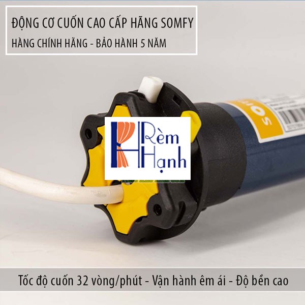Rèm cuốn tự động tích hợp động cơ rèm Somfy SONESSE 50 RTS 6/28