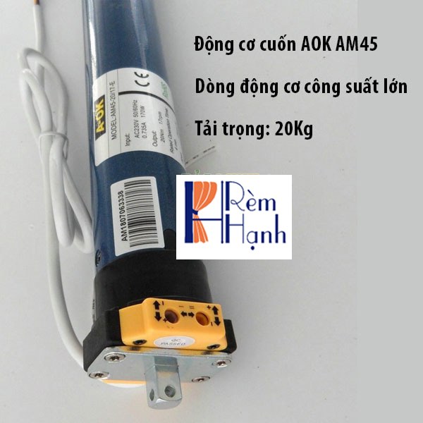 Rèm cửa cuốn tự động tích hợp mô tơ rèm AOK AM45