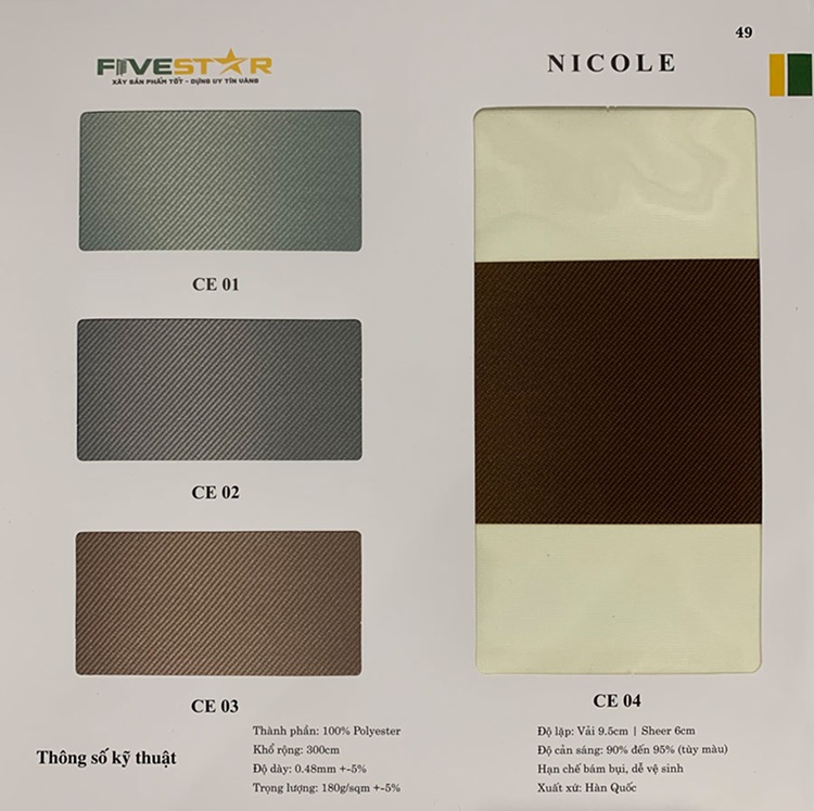 Rèm cầu vồng hãng FIVESTAR – Mã Vatino