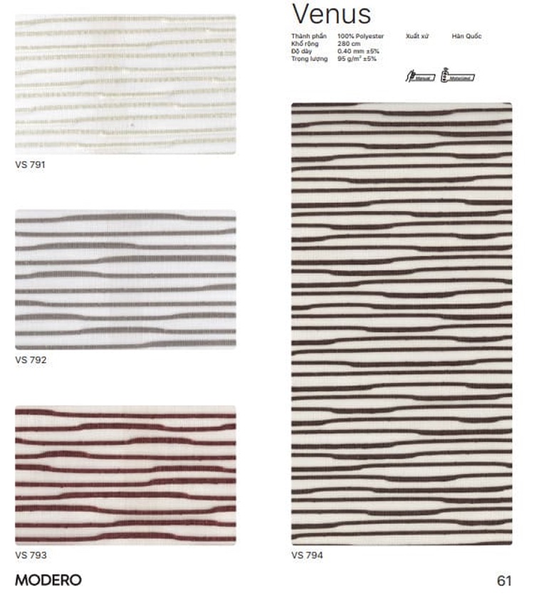 Rèm Roman Hàn Quốc đẹp hãng Modero mã Venus