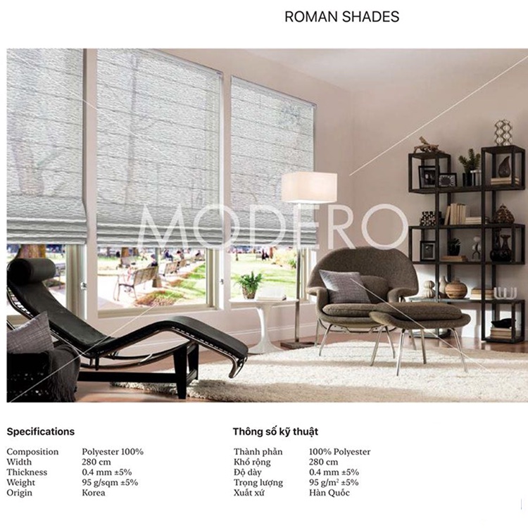 Rèm Roman Hàn Quốc đẹp hãng Modero mã Venus
