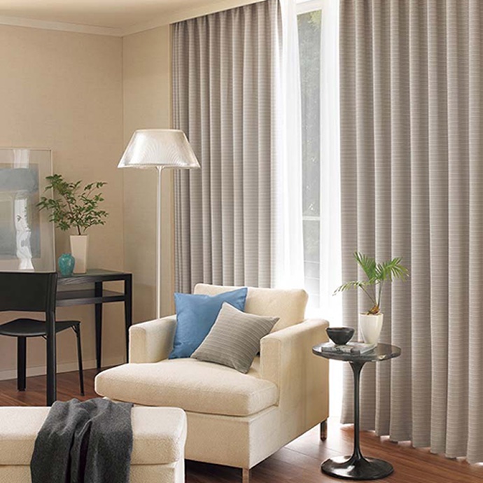 Rèm vải giá rẻ cản nắng tốt màu ghi PA19-03