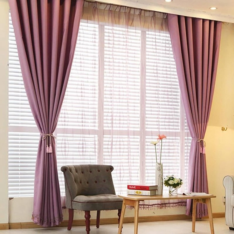 Rèm vải chống nắng màu tím hồng PA19-01