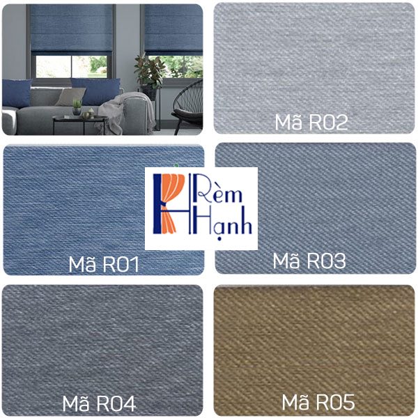 Rèm roman vải một màu đẹp mã RM36