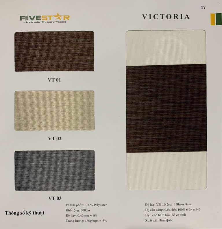 Rèm cầu vồng hãng FIVESTAR – Mã Victoria
