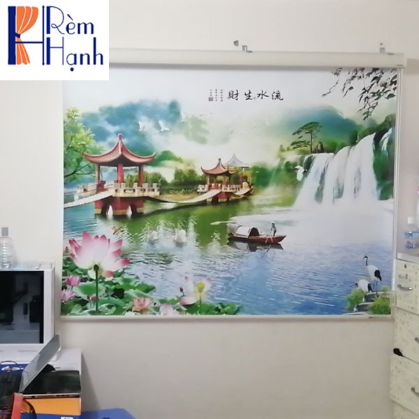 Rèm cuốn in tranh 3D cản nắng đẹp mã B01