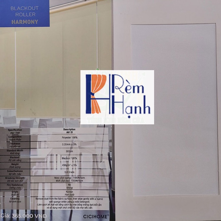 Rèm cuốn Hàn Quốc hãng CiciHome mã Harmony