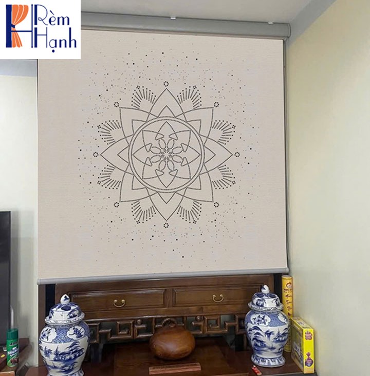 Rèm che bàn thờ khắc laser họa tiết hoa sen hãng Fivestar mã FLZ026