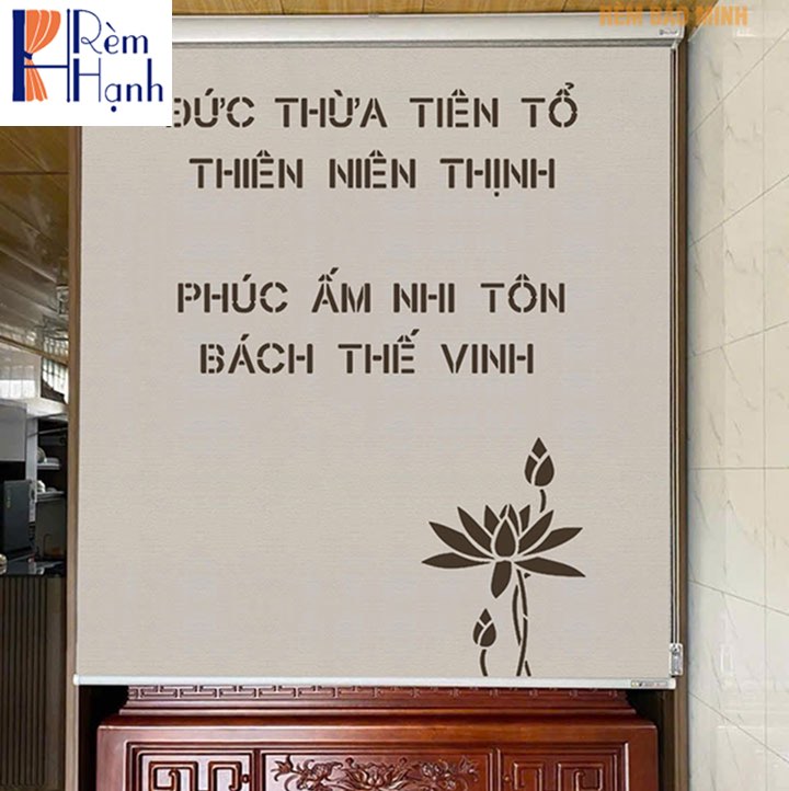 Rèm che bàn thờ khắc laser họa tiết hoa sen hãng Fivestar mã FLZ024