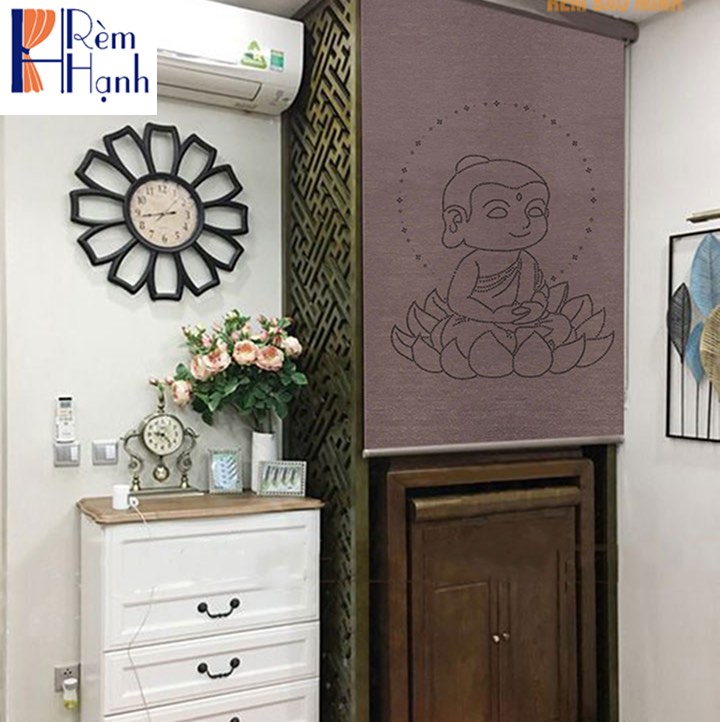 Rèm che bàn thờ khắc laser họa tiết hoa sen hãng Fivestar mã FLZ021