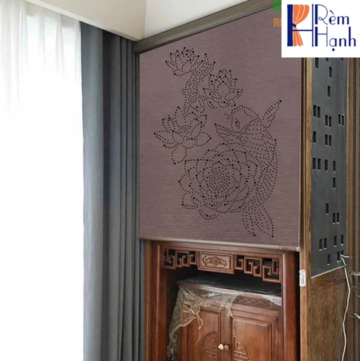 Rèm che bàn thờ khắc laser họa tiết hoa sen hãng Fivestar mã FLZ019