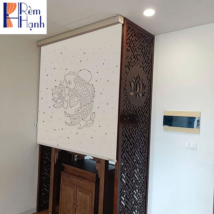 Rèm che bàn thờ khắc laser họa tiết hoa sen hãng Fivestar mã FLZ017