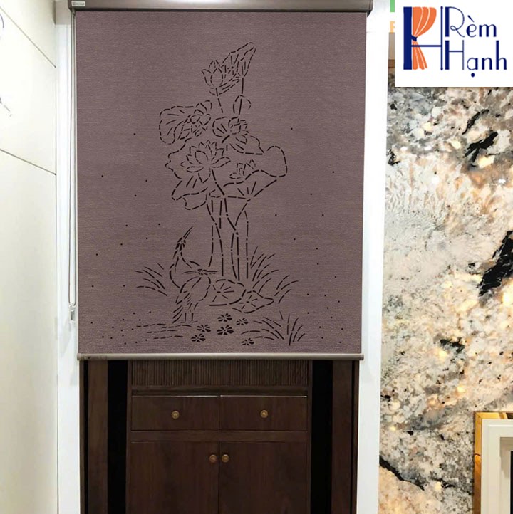 Rèm che bàn thờ khắc laser họa tiết hoa sen hãng Fivestar mã FLZ013