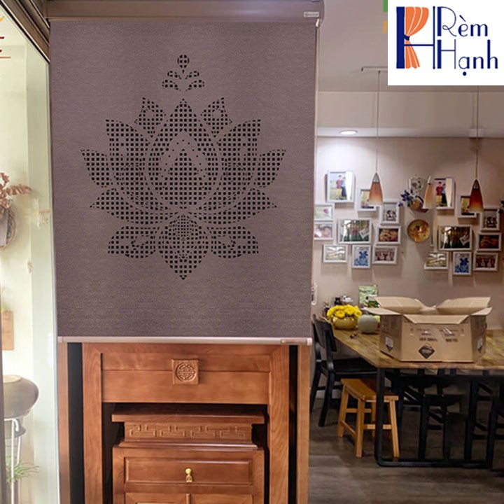 Rèm che bàn thờ khắc laser họa tiết hoa sen hãng Fivestar mã FLZ012