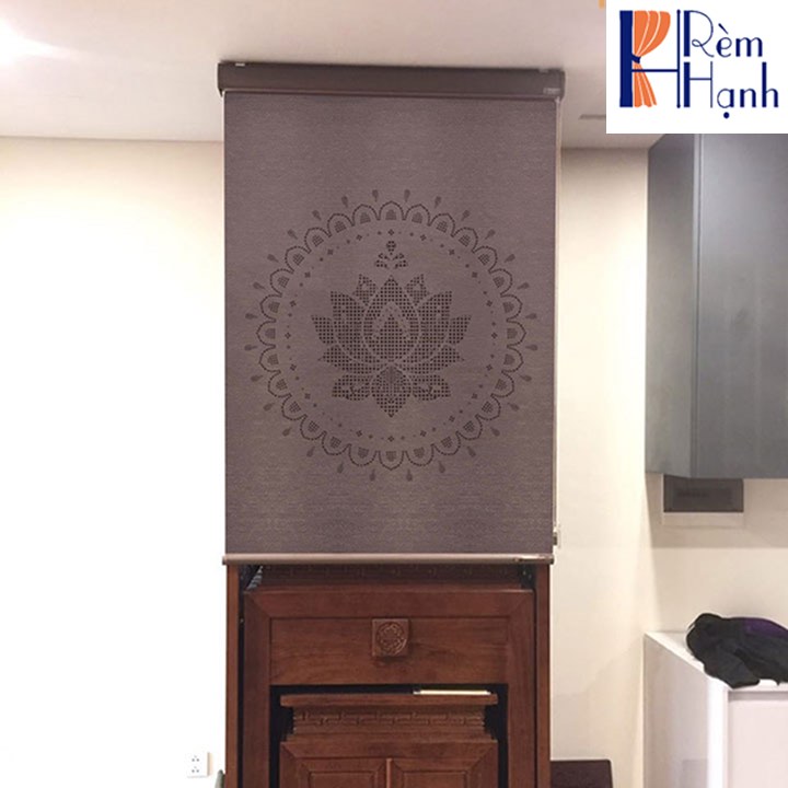 Rèm che bàn thờ khắc laser họa tiết hoa sen hãng Fivestar mã FLZ011