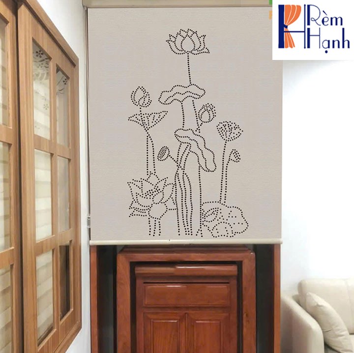 Rèm che bàn thờ khắc laser họa tiết hoa sen hãng Fivestar mã FLZ007