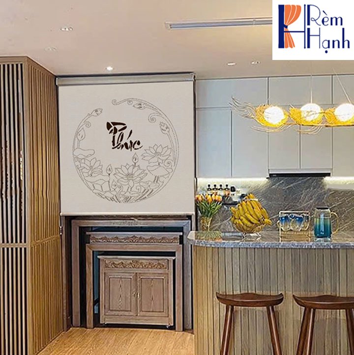 Rèm che bàn thờ khắc laser họa tiết hoa sen hãng Fivestar mã FLZ006