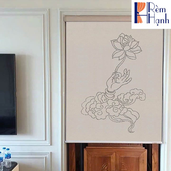 Rèm che bàn thờ khắc laser họa tiết hoa sen hãng Fivestar mã FLZ005